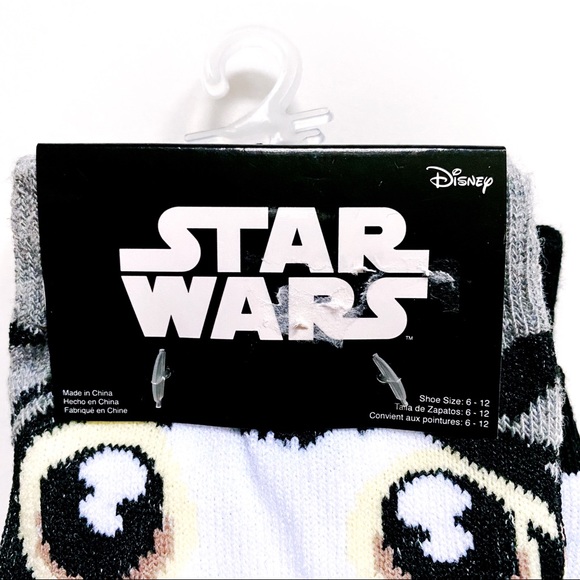 Disney Star Wars Porg Crew Socks 2 Pairs Movie Mens Womens Fun Novelty Gift - Picture 3 of 8